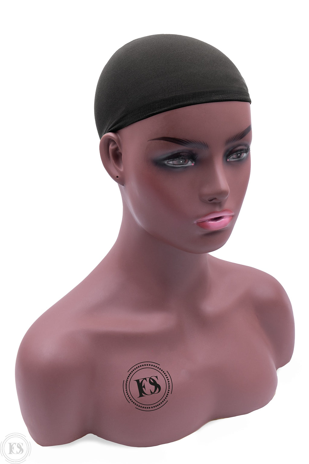Svart wig cap i tunn, stretchig nylon med slät passform som håller håret på plats under peruk för en naturlig och bekväm look.