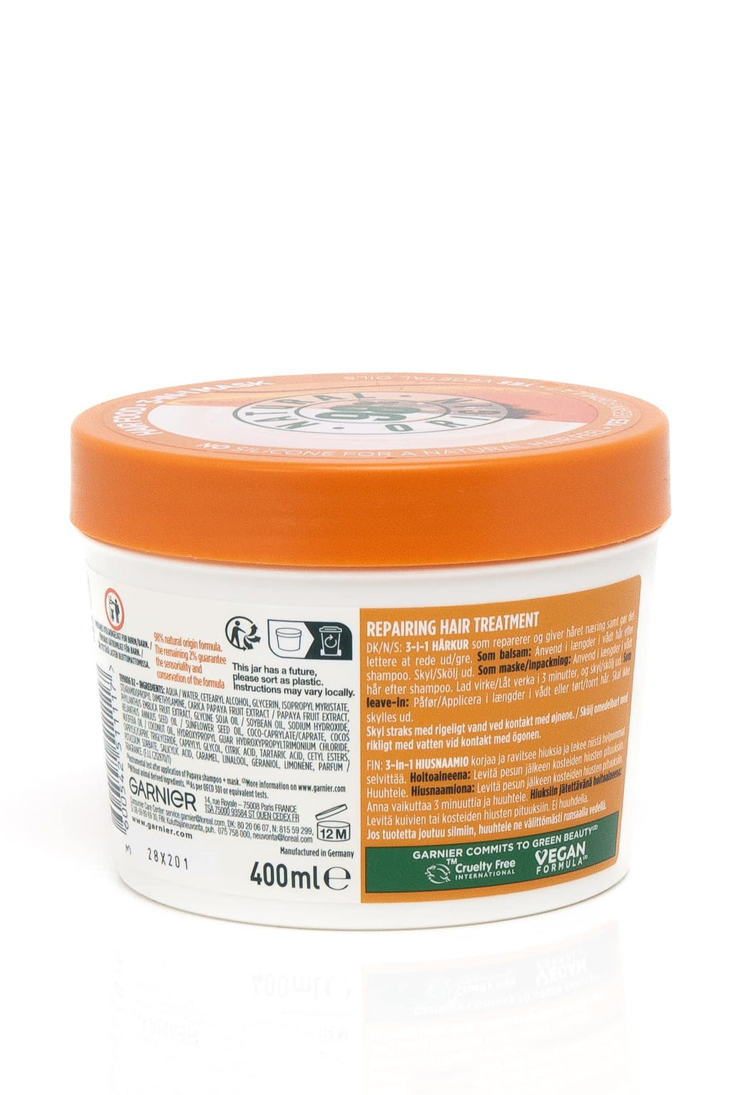 Garnier Fructis Hair Food Papaya Mask 400 ml reparerande hårmask2