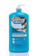 Natural World Argan Oil of Morocco Moisture Rich Conditioner 1000ml – återfuktande balsam med ekologisk arganolja, för alla hårtyper. Vegansk formula som ger glans, mjukhet och näring.