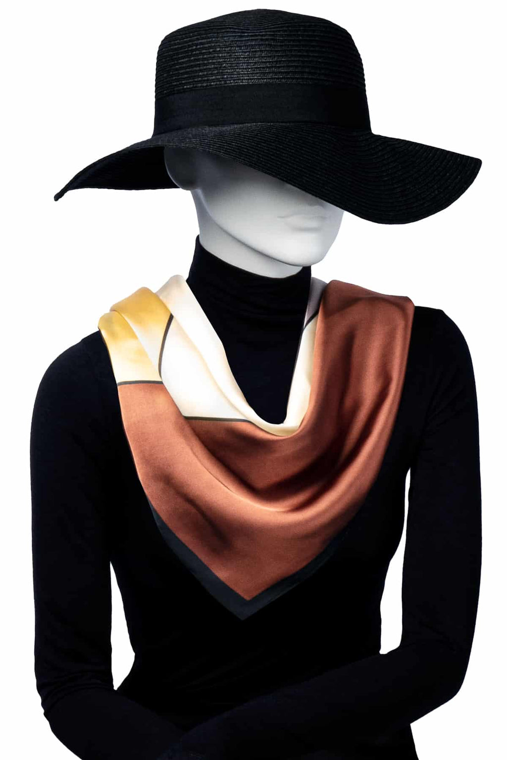scarf i varma toner av guld, beige och rostbrunt. Lyxigt skimrande tyg med mjuk glans som ger en exklusiv, tidlös och sofistikerad stil.
