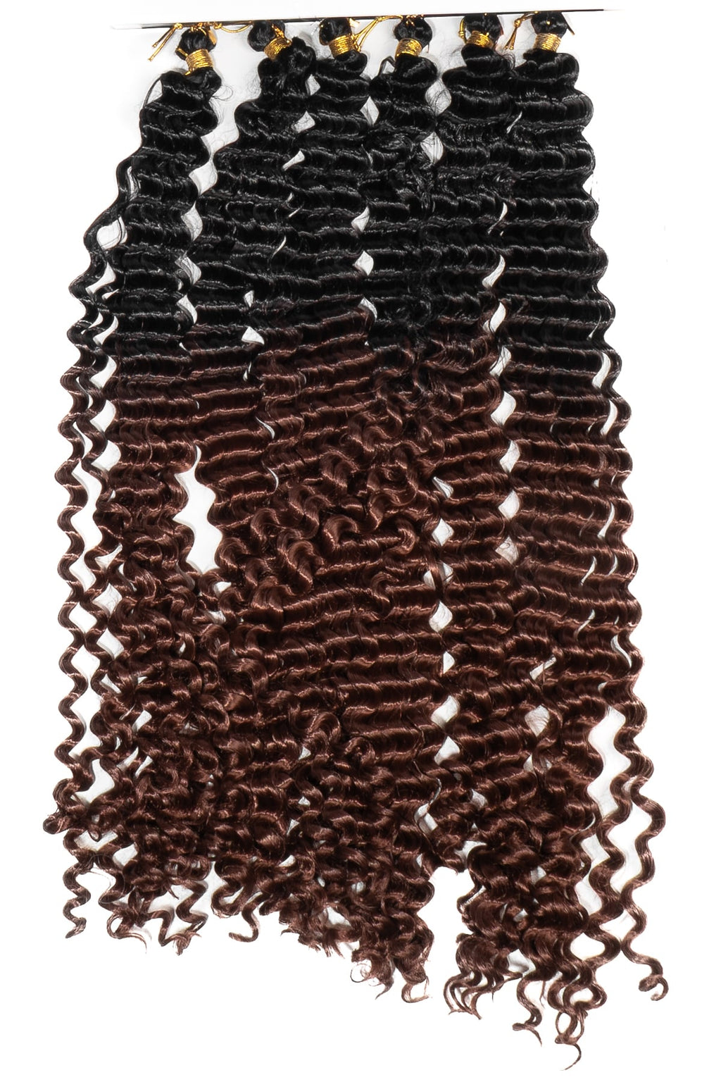 Boho braids flätor 6 pack i Svart brun ombre färg.