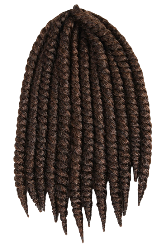 Mörkbruna Mambo Twist flätor med naturlig struktur och volym, perfekta för att skapa fylliga och hållbara skyddande frisyrer.