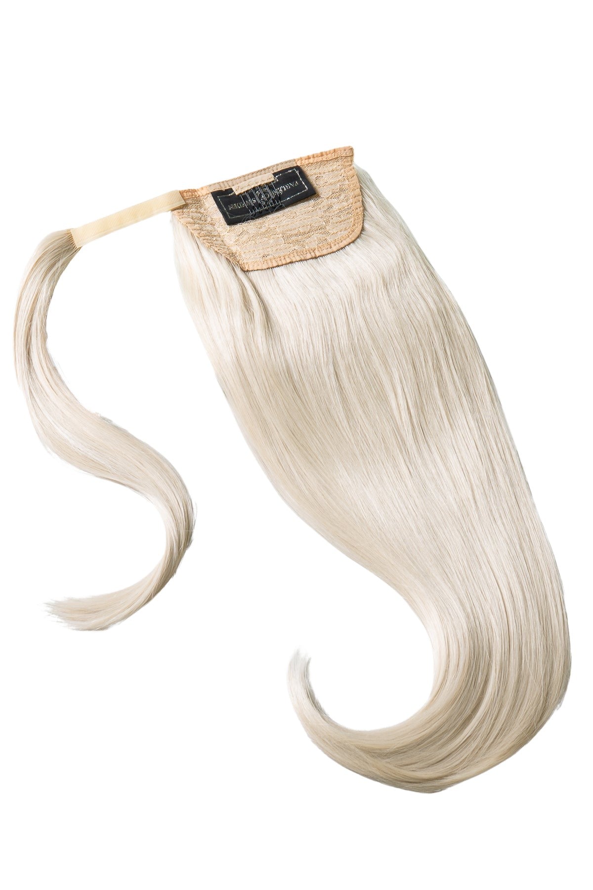 Ljusblond 613 isblond ponytail-hårförlängning med vågiga längder, produktbild