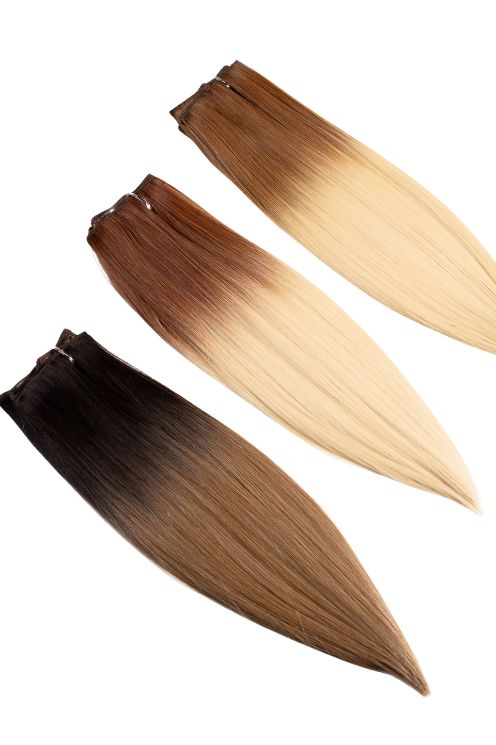 Clip in-set i olika färger, silkeslent och glansigt futurafiber med flera klämmor för enkel applicering och naturlig fyllighet.