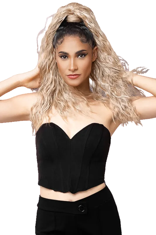 hästsvans curly syntetiskt löshår extension ponytail clip in