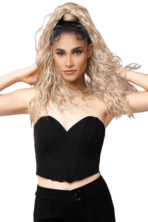 hästsvans curly syntetiskt löshår extension ponytail clip in