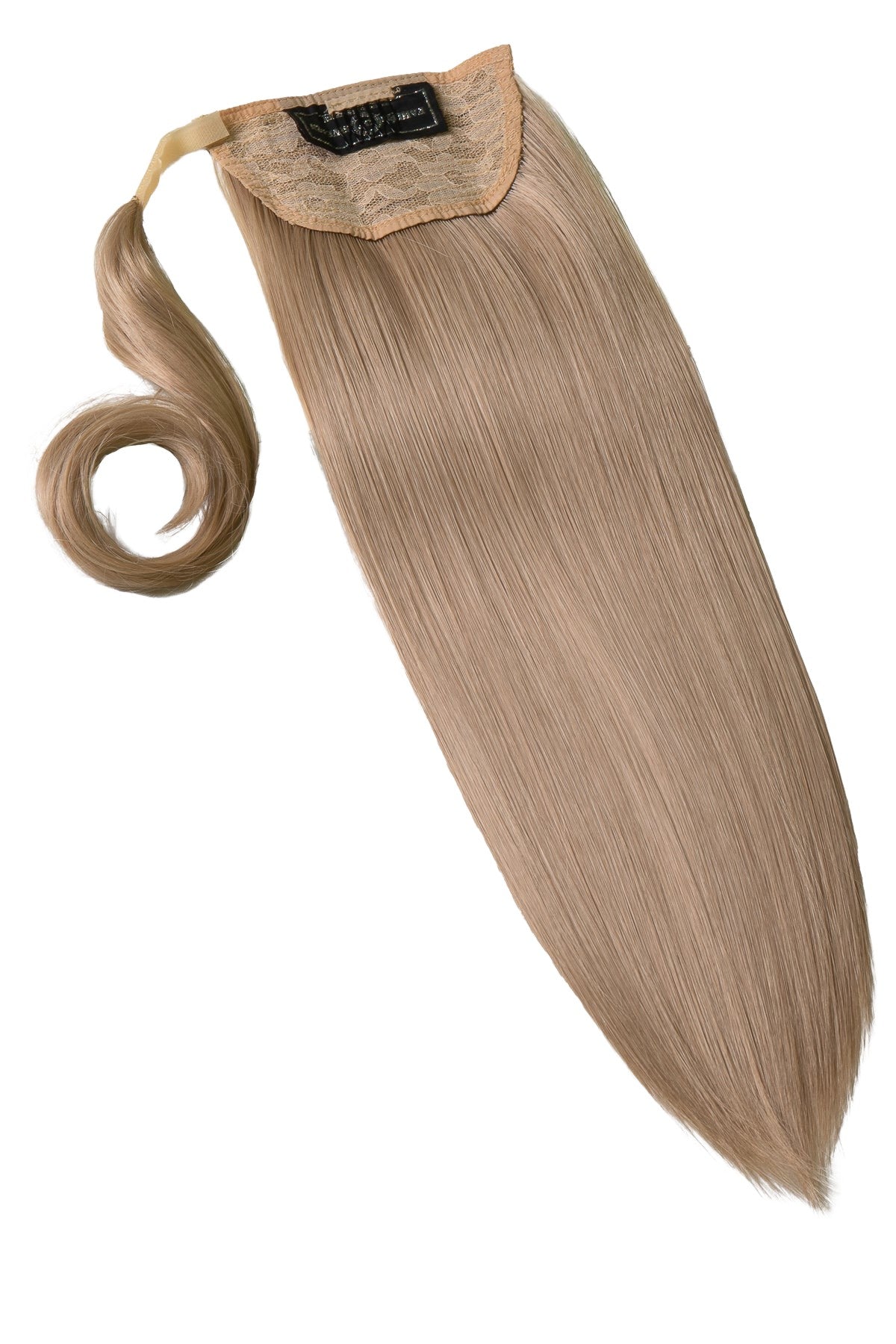 Ponytail-hårförlängningar i olika nyanser av blond med stor färgvariation, produktbild