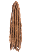 Bruna långa faux locs.