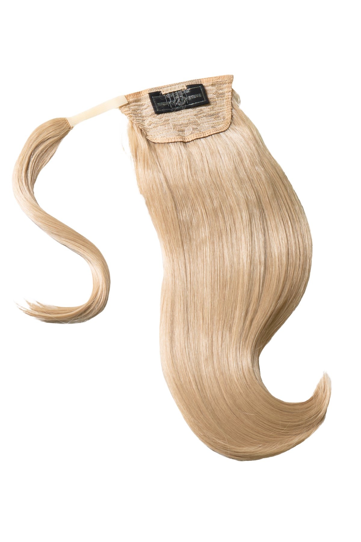 ponytail-hårförlängning med visning av fästmetod