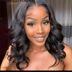 Bodywave Genuine Hair With 4x4 T Lace Closure Wig.