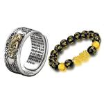 Feng Shui Black Obsidian Wealth Bracelet And Ring