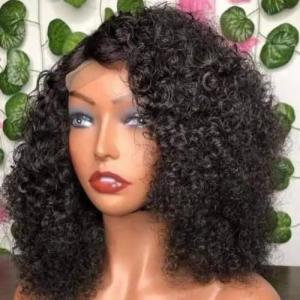 Bouncy Curly Wig With Closure Natural Colour 1b