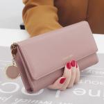 Women Wallets Long Style Multi-functional Wallet Purse Fresh PU Leather Female Clutch Card Holder-Burgundy