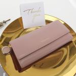 Women Wallets Long Style Multi-functional Wallet Purse Fresh PU Leather Female Clutch Card Holder-Burgundy