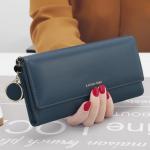 Women Wallets Long Style Multi-functional Wallet Purse Fresh PU Leather Female Clutch Card Holder-Burgundy